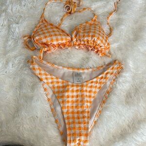 orange bathing suit xs